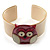 Funky Owl Plastic Cuff Bangle (Antique White, Pink & Deep Pink) - view 3