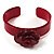 Crimson Acrylic Rose Cuff Bangle - view 5