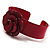 Crimson Acrylic Rose Cuff Bangle - view 3