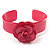 Pink Acrylic Rose Cuff Bangle - view 2