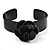 Black Acrylic Rose Cuff Bangle