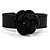 Black Acrylic Rose Cuff Bangle - view 2