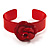 Red Acrylic Rose Cuff Bangle - view 2