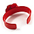Red Acrylic Rose Cuff Bangle - view 5