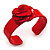 Red Acrylic Rose Cuff Bangle