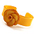 Yellow Acrylic Rose Cuff Bangle - view 2