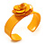 Yellow Acrylic Rose Cuff Bangle - view 3