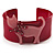 Kitty With Crystal Bow Raspberry Plastic Cuff Bangle