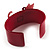 Kitty With Crystal Bow Raspberry Plastic Cuff Bangle - view 5