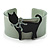 Kitty With Crystal Bow Pale Green Plastic Cuff Bangle