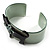 Kitty With Crystal Bow Pale Green Plastic Cuff Bangle - view 4