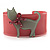 Kitty With Crystal Bow Pale Pink Plastic Cuff Bangle - view 3