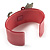 Kitty With Crystal Bow Pale Pink Plastic Cuff Bangle - view 5