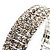 4-Row Cubic Zirconia Flex Bangle Bracelet (Silver Tone) - view 6