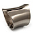Wide Bold Chunky Stainless Steel Hinged Bangle - view 4