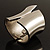 Wide Bold Chunky Stainless Steel Hinged Bangle - view 3
