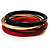 Set Of 4 Plastic Bangles (Gold, Brown, Black & Red) - 18cm Length - view 2