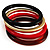 Set Of 4 Plastic Bangles (Gold, Brown, Black & Red) - 18cm Length - view 3