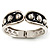 Black Enamel Studded Hinge Bangle Bracelet ( Silver Tone) - 18cm Length - view 4