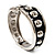 Black Enamel Studded Hinge Bangle Bracelet ( Silver Tone) - 18cm Length - view 12