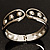 Black Enamel Studded Hinge Bangle Bracelet ( Silver Tone) - 18cm Length - view 14