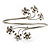Rhodium Plated Diamante Floral Upper Arm Bracelet