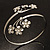 Rhodium Plated Diamante Floral Upper Arm Bracelet - view 2