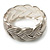 Textured Braided Hinged Bangle Bracelet (Silver Plated ) - view 8