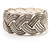 Textured Braided Hinged Bangle Bracelet (Silver Plated ) - view 4