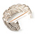 Textured Braided Hinged Bangle Bracelet (Silver Plated ) - view 6