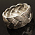 Textured Braided Hinged Bangle Bracelet (Silver Plated ) - view 2