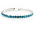 Light Blue Crystal Thin Flex Bangle Bracelet (Silver Tone) - view 5