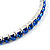 Navy Blue Crystal Thin Flex Bangle Bracelet (Silver Tone) - view 5