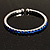 Navy Blue Crystal Thin Flex Bangle Bracelet (Silver Tone) - view 2