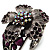 Striking Diamante Flower Hinged Bangle Bracelet ( Burn Silver & Deep Purple) - view 10