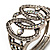 Burn Silver AB Crystal Geometric Hinged Bangle Bracelet - view 6