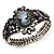 Victorian Style Cameo Diamante Bangle Bracelet (Burn Silver) - view 5