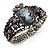 Victorian Style Cameo Diamante Bangle Bracelet (Burn Silver) - view 2
