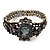Victorian Style Cameo Diamante Bangle Bracelet (Burn Silver) - view 12