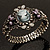 Victorian Style Cameo Diamante Bangle Bracelet (Burn Silver) - view 13