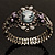 Victorian Style Cameo Diamante Bangle Bracelet (Burn Silver) - view 14