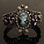 Victorian Style Cameo Diamante Bangle Bracelet (Burn Silver) - view 7