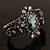 Victorian Style Cameo Diamante Bangle Bracelet (Burn Silver) - view 9