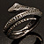 Vintage Crystal Snake Bangle Bracelet (Burn Silver Tone) - view 6
