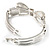 Dazzling Crystal Bow Bangle Bracelet (Silver Tone) - view 7