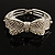 Dazzling Crystal Bow Bangle Bracelet (Silver Tone)