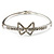 Delicate Crystal Bow Bangle Bracelet (Silver Tone) - view 2