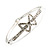 Delicate Crystal Bow Bangle Bracelet (Silver Tone) - view 5
