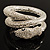 Dazzling Coil Flex Snake Bangle Bracelet (Silver Tone) - view 4