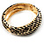 Gold Plated Animal Pattern Hinged Bangle Bracelet (Gold & Black) - view 5